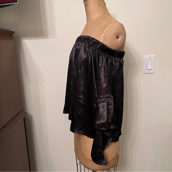 One Way Off The Shoulder Long Sleeve Bohemian Blouse Top - Picture 3 of 5